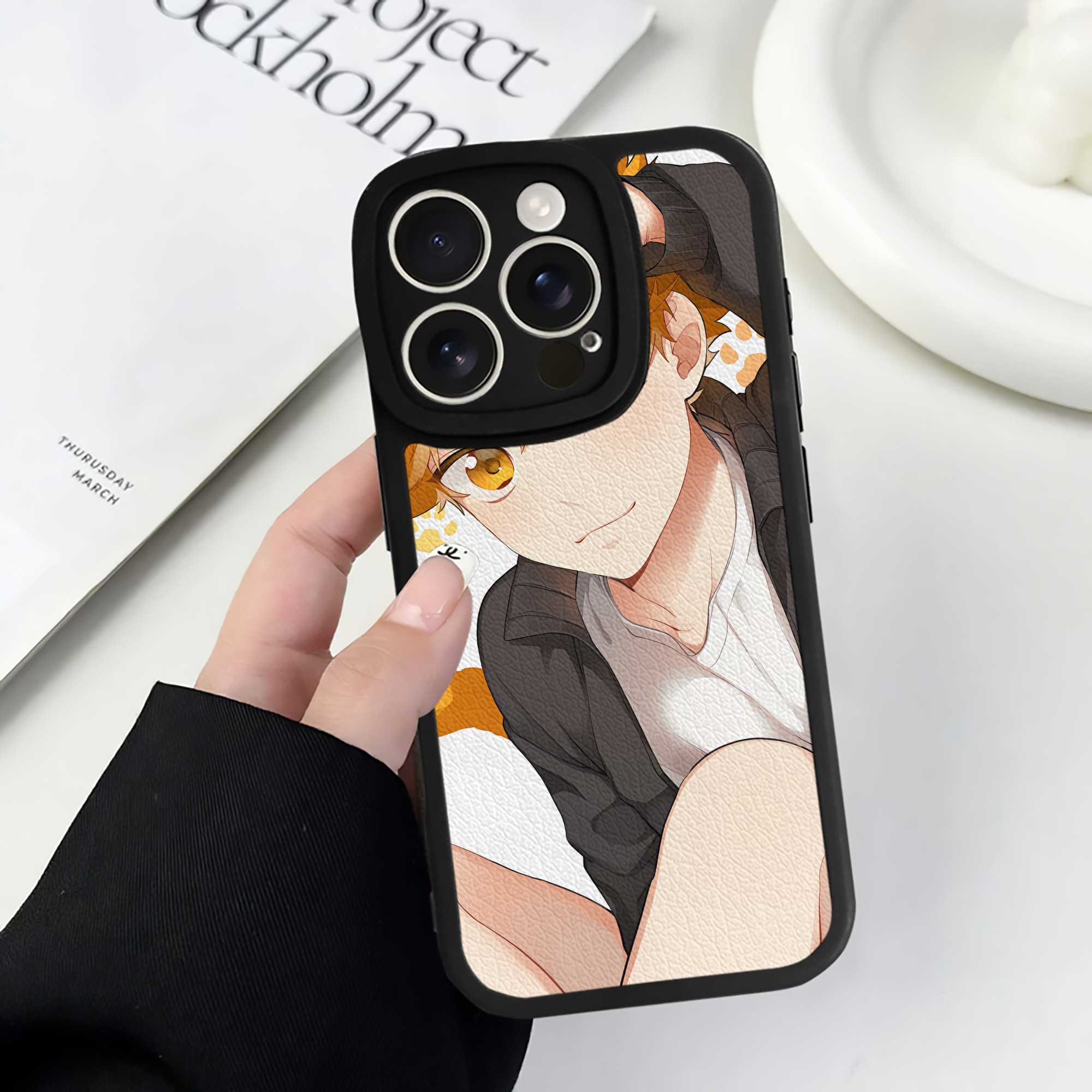 （画像用） ハイキュー!! Haikyu!! 【iPhone 16シリーズ対応】シリコンスマホケース（レザー調） 材質：シリコン